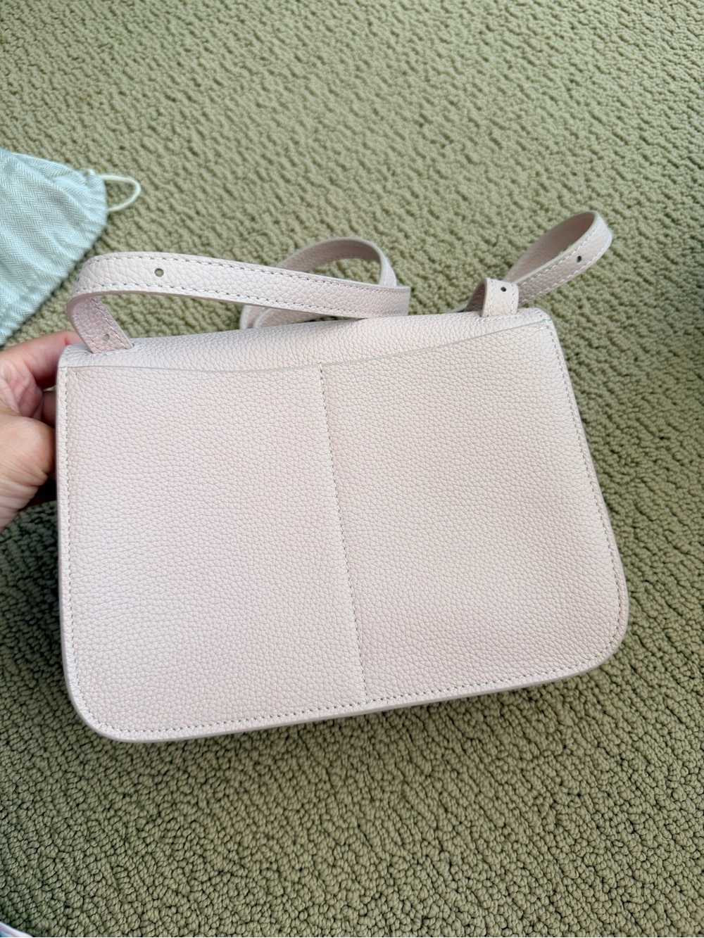 Women’s Crossbody Leather Bag in Pale Pink